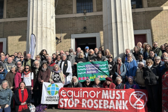 Campaigners at St John's Waterloo after the Ash Wednesday service before heading off to the Vigil