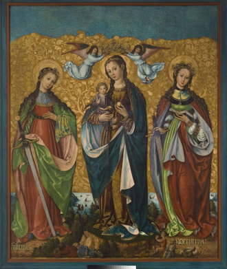 Sacra Conversazione with Mary & Child, St Felicity and St Perpetua. Painter unknown 1520. Egg tempera and gold leaf on panel  © National Museum, Warsaw