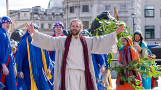 Actor Peter Bergin in the role of Jesus