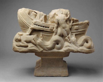 Table Base with Jonah Swallowed and Cast Up by the Big Fish,  Sculpted in Asia Minor in early 300's  © The Metropolitan Museum, New York