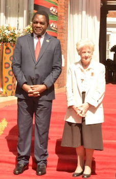 Sr Mary with President Hichilema