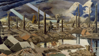 The Menin Road, by Paul Nash,  painted in 1919 © Imperial War Museum, London / Wikimedia