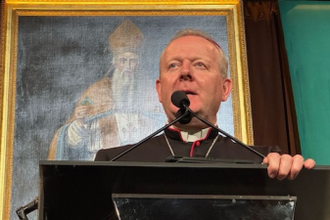 Archbishop Martin during his 'pilgrimage of hope' to New York and Washington. Image: CCO archive