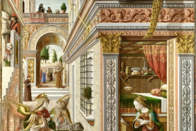 The Annunciation with St Emidius, by Carlo Crivelli, 1486 © National Gallery, London