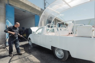 Turning the popemobile into a health clinic  Caritas