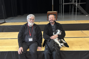 Br Guy Consolmagno with Fr Peter Scally (and Penny) during his visit