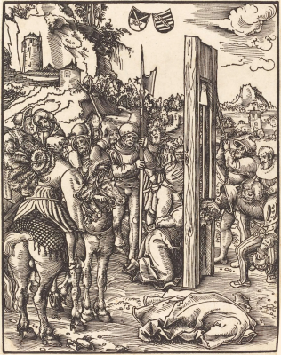 Engraving by Lucas Cranach the Elder,   From The Martyrdom of the Twelve Apostles [Holl. 53-64],  © National Gallery of Art, Washington