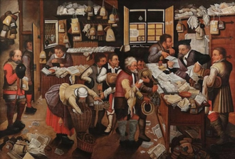 The Peasant Lawyer by Pieter Breughel the Younger, 1620 Oil on panel © Grohmann Museum at Milwaukee School of Engineering, Milwaukee