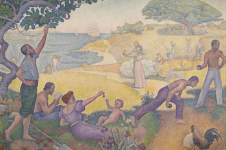 Au Temps d'Harmonie - La Joie de Vivre - Dimanche au Bord de la Mer by Paul Signac © Mairie de Montreuil, France / Wikimedia