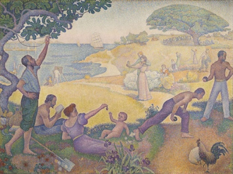 Au Temps d'Harmonie - La Joie de Vivre - Dimanche au Bord de la Mer by Paul Signac © Mairie de Montreuil, France / Wikimedia