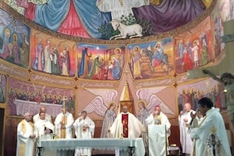 Mass in Holy Family Church, Gaza, 2016. Image: Irish Catholic Communications Office