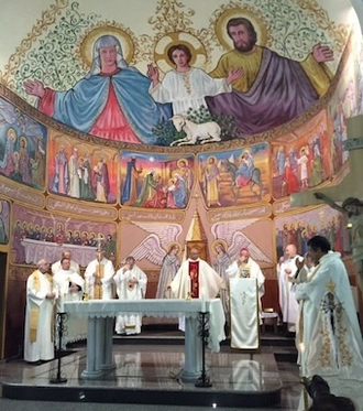 Mass in Holy Family Church, Gaza, 2016. Image: Irish Catholic Communications Office