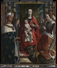 The Virgin and Child with Saints Louis and Margaret and Two Angels, Netherlandish Altarpiece circa 1510. Artist Unknown. Image: National Gallery.