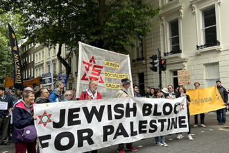 Dozens of Jewish groups - including children of Holocaust survivors - have joined national peace demonstrations in London