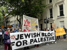 Dozens of Jewish groups - including children of Holocaust survivors - have joined national peace demonstrations in London
