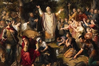 Saint Boniface Felling Donar's Oak, by Johann Michael Wittmer, 1860 © Lempertz Cologne
