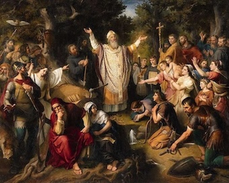 Saint Boniface Felling Donar's Oak, by Johann Michael Wittmer, 1860 © Lempertz Cologne
