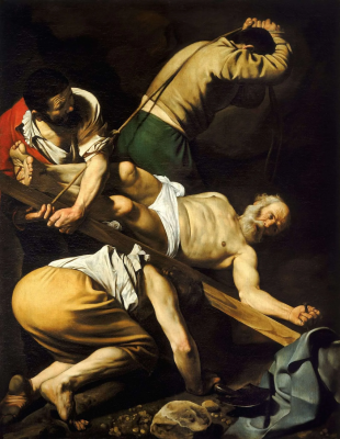 Crucifixion of Saint Peter,  by Michelangelo Merisi da Caravaggio,  1601 © Wikimedia Commons