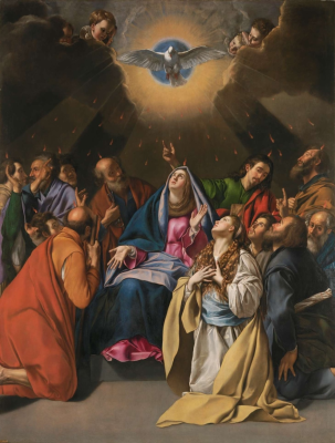 Pentecost,  Painting by Fray Juan Bautista Pastrana Maíno, Painted circa 1620,  © Museo del Prado