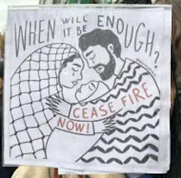 Holy Family placard. Image: ICN/JS