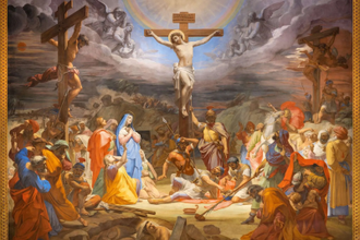 The fresco of Crucifixion,  in the church San Girolamo dei Croati,  by Pietro Gagliardi © Alamy