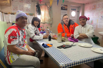 Luke Phillips on a ship visit