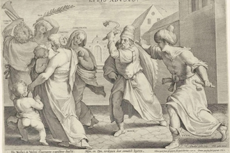 The Four Virtues being Chased, engraving by Theodoor Galle,  1600  © Alamy