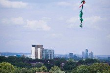 Kite over London skyline