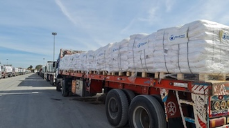Aid trucks unable to enter Gaza. Image WFP