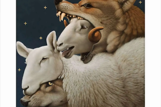 Wolf And Sheep,  Drawn by Saad Design,  2022,  Digital art  © Saad Design, all rights reserved