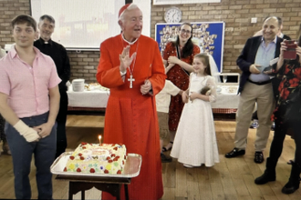Screenshot - Cardinal blesses Alex's cake