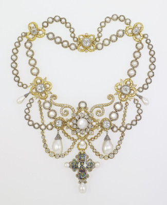 Dagmar Necklace with Neo Byzantine cross . Royal Collection Trust