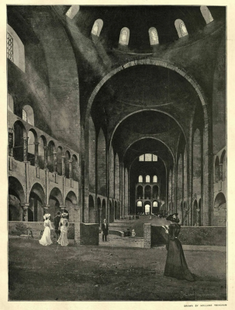 Interior of Westminster Cathedral while under construction, 1902, Print based on  drawing by Holland Tringham (1861-1908), Issued in 1903 © Walker Art Library / Alamy Stock Photo