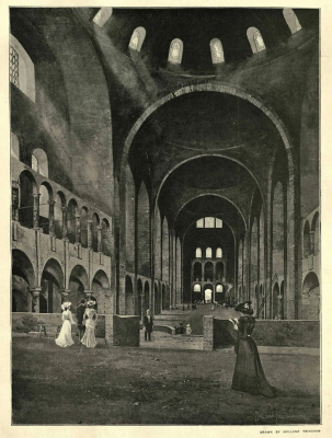 Interior of Westminster Cathedral while under construction, 1902, Print based on drawing by Holland Tringham (1861-1908), Issued in 1903 © Walker Art Library / Alamy Stock Photo