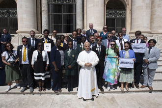 Delegation with Pope Leo. Image Vatican Media