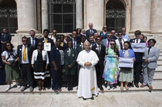 Delegation with Pope Leo. Image Vatican Media