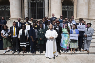 Delegation with Pope Leo. Image Vatican Media