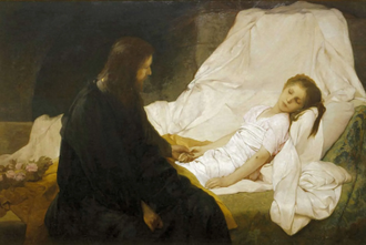 The Raising of Jairus' Daughter, oil on canvas painting by Gabriel Cornelius Ritter von Max, 1878 © Montreal Museum of Fine Art