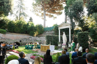 First Mass for Care of Creation in the 'natural cathedral' of the Laudato Si' Village garden