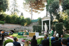 First Mass for Care of Creation in the 'natural cathedral' of the Laudato Si' Village garden