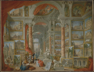 Modern Rome: Picture Gallery with Views of Rome, by Giovanni Paolo Pannini, Painted in 1757, Oil on canvas © Metropolitan Museum, New York