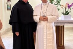 Guest speakers will include Fr Ian Wilson OSA, pictured with Pope Leo.