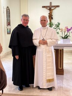 Guest speakers will include Fr Ian Wilson OSA, pictured with Pope Leo.