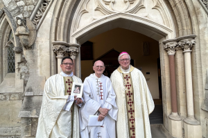 l-r: Fr Allan Alvarado Gill, Fr John Deehan and Bishop Jim Curry