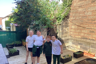 Members of St Alban's Mini Vinnies who helped build the Laudato Si' Garden