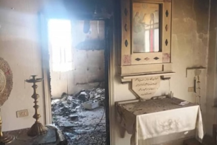 Damage at St Michael's Melkite Greek Catholic Church © ACN