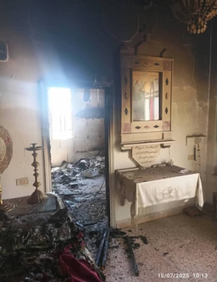 Damage at St Michael's Melkite Greek Catholic Church © ACN