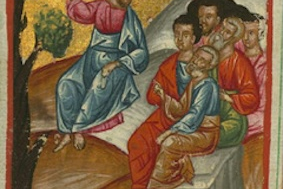 Jesus teaching his disciples. Wiki image