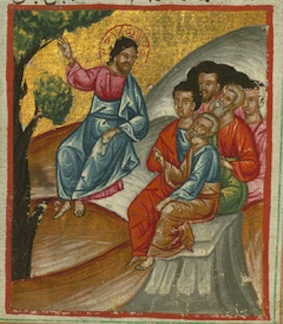 Jesus teaching his disciples. Wiki image
