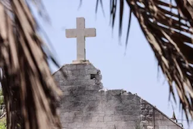 Damaged roof of Holy Family Church. Image: ACN